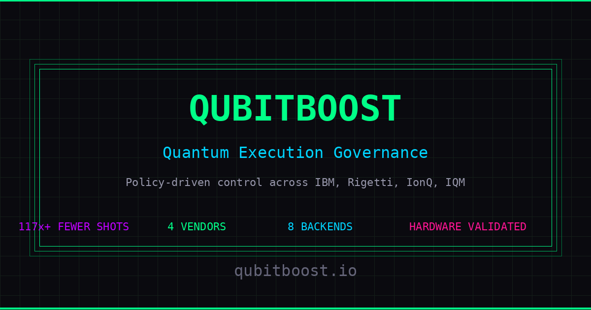 QubitBoost, Open-Core Trust Layer for Quantum Execution